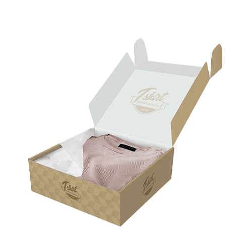 Branded apparel boxes with a decent matte lamination and tissue paper for a pleasant unboxing experience