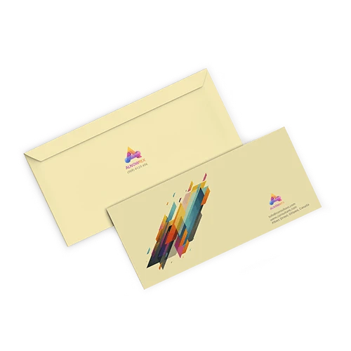 #10 size envelopes, full colour printed on white paper, suitable for business mail and letters
