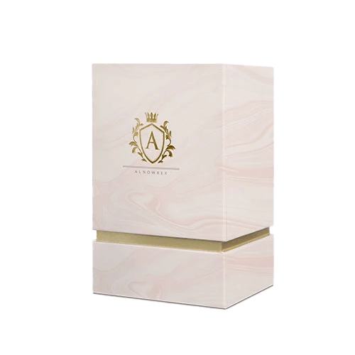 Shoulder neck rigid box with full colour printing and gold foiling, a perfect packaging solution for perfumes